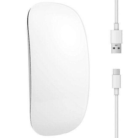 Bluetooth trådløs lydløs genopladelig computermus, slankt ergonomisk design, kompatibel med Apple computere.