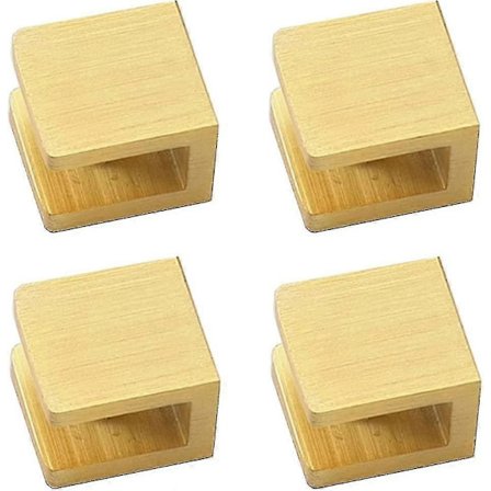 Förpackning med 4 glasklämmor, glashållare utan borrning, hyllfäste, klämstöd (för 8–10 mm glas, guld)