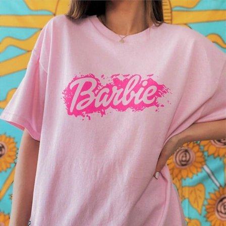 Barbie Trykket T-skjorte Kvinne Sommer Topp T-skjorte GH1014-C S