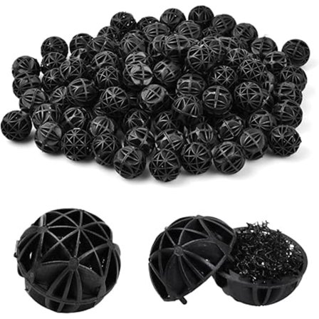 100 stk Akvarium Bio Filterkuler - 16mm - Porøs Biofilter - Biokjemisk Kule for Filtrering, Fontenerengjøring, Dam - For Eksternt Filter