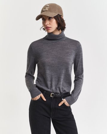 GANT Damen Rollkragenpullover aus extrafeiner Merinowolle (L)