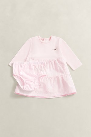 GANT Kinder Girls Seersucker Set mit Kleid und Höschen (62) Rosa