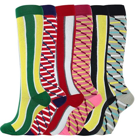 Kompressionsstrumpor för kvinnor och män Cirkulation (6 par Small-Medium) 15-20 mmHg är bästa stödet för löpning och cykling (stil 2)