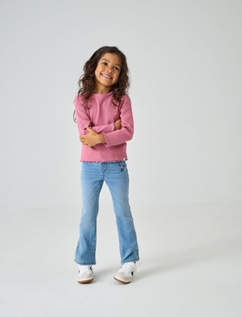 Kids Only Kmgroyal Flared Flower Jeans Noos - Blue - 128