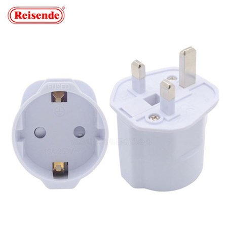 2x Rejseadapter Kompatibel med England - Rejsestik Strøm Eu Til Uk Stik - Rejsestik Hvid - Perfekt