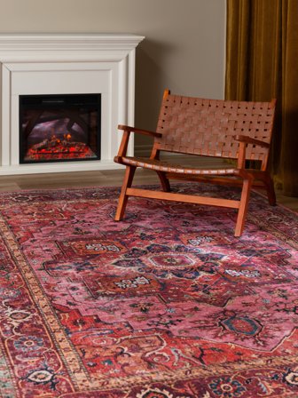 Washable Georgia Oriental Red/Blue Oeko-Tex Rug
