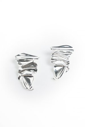 NA-KD Wavy Earrings - Smykker - Sølv - One Size