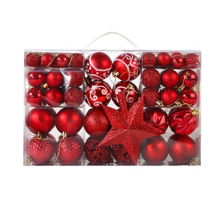 Joulupallokoristeet, Retro Punainen Kulta Särkymätön Ripustus