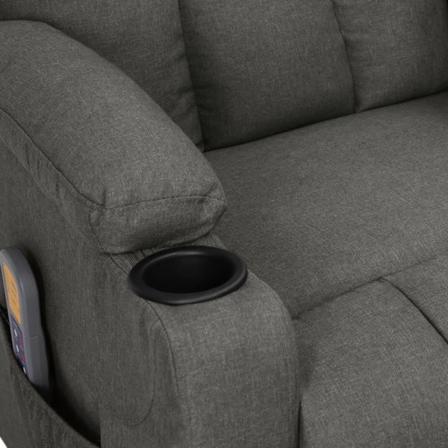 Vidaxl Massagefåtölj Mörkgrå Tyg Grå