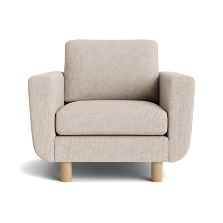 Haven lænestol - Aragon Beige - 86x96x86cm - Komfortabel Lænestol i Beige med slidstærkt fyrretræ og koldskum for optimal siddekomfort