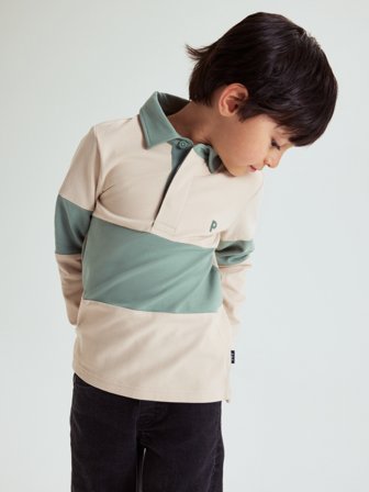 Polarn O. Pyret - Long-sleeved rugby shirt - 122 - Childrenswear - green