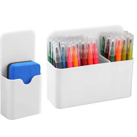 Magnetisk Pennhållare 2 Delar Whiteboard Tillbehör Väggmonterad Pennkopp För Kylskåp Kontor Hem
