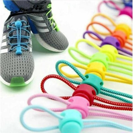 Ny 3-pak - Elastiske snørebånd med snøre - Du behøver ikke at binde dine sko