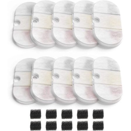 Pakke med 12 udskiftningsfiltre, kompatibel med PETLIBRO 2.1