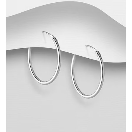 Silverörhänge Ring Diameter ca 15mm