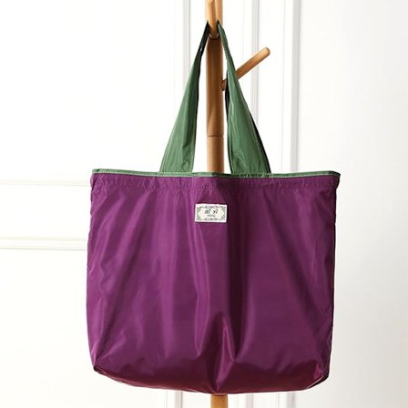 Vikbar Handväska/Axelväska (Stor Lila) med Dragsko, Stor Kapacitet, Återanvändbar Shoppingväska