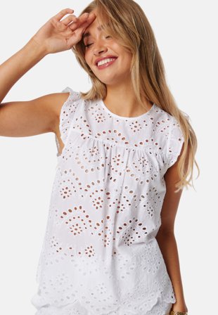 Pieces Pcvilde Sl Top Bright White Vaatteet