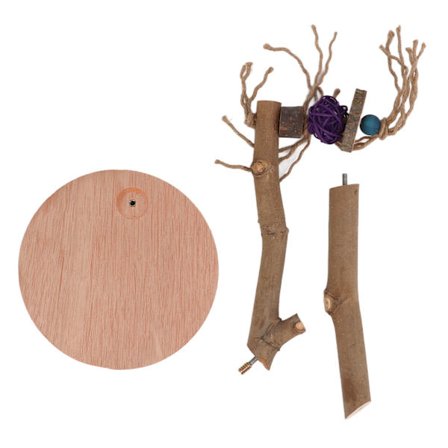 Papegoja Stående Pinne Naturligt Trä Avtagbar Sittpinne Fågelställ Bas för Papegojor