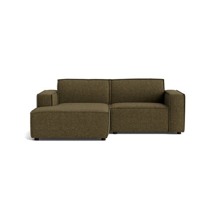 Lyon kleines Chaiselongue-Sofa, links, Modesto Dunkelgrün, kompakte Version, modernes Design, hochwertiger Polsterstoff, 80cm Sitzbreite.