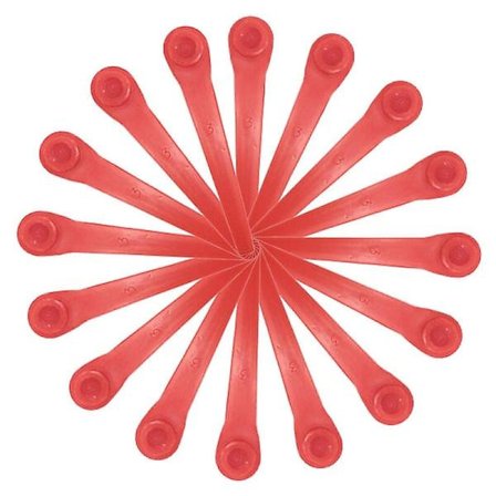 Pakke med 100 plastikklinger, der passer til Gardena græstrimmer, udskiftningsklinger til Gardena græstrimmer og