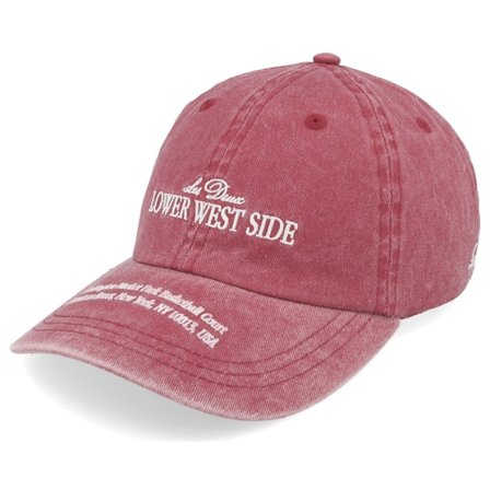 Les Deux - Rood unconstructed Cap - West Side Earth Red Dad Cap @ Hatstore