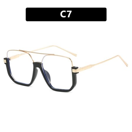 STORY KDD25561 Oranssit linssit Aurinkolasit Muoti Neliö Metalli Puoli Kehykselliset Lasit Vintage Kaksinkertainen Silta Ylisuuret Naisten 