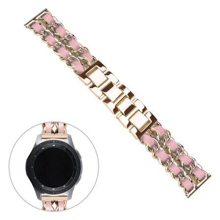 20mm rostfritt stål klockarmband - rosa guld / rosa