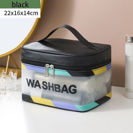 Vedenpitävä kosmetiikkalaukku, kosmetiikkakotelot, MUSTA