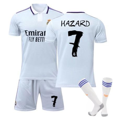 22-23 Ny Real Madrid Hem Barn Vuxna Fotbollströja Träningströja No.7 HAZARD XXL