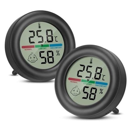 2 st Termometer och Hygrometer – Digital inomhusmätare med LCD-display för temperatur och luftfuktighet_OF