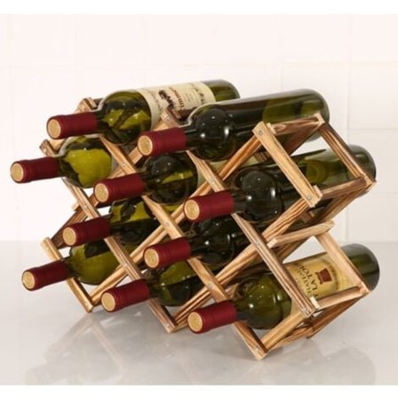 Trävinställ kreativt tallträvinställ fällbart trävinställ prydnader multiflaska prydnader 2 st tre flaskor