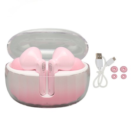 Språkoversetter Ørepropper Bluetooth 5.3 144 Online Språk Intelligent Støyreduksjon Trådløs Oversetter Enhet Rosa Hvit