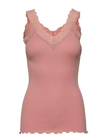 Organic Top W/ Lace T-shirts & Tops Sleeveless Rosa Rosemunde
