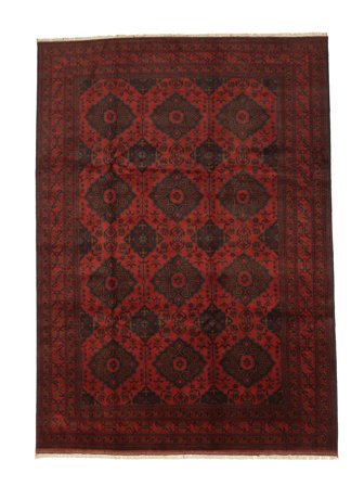Hand Knotted Afghan Khal Mohammadi Rug 250X345 Wool Black/Dark Red Large
