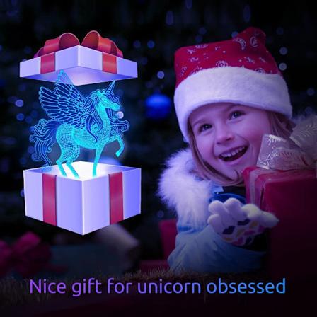 Gaver til jenter Barn leker - Strømpefyll Unicorn nattlys for jenterom, 16 farger LED nattlampe for jenter soverom, Chri
