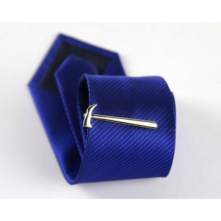 Herr Metall Siliver Ton Enkel Halsband Slips Klämma Klämma Bästa Julgåva