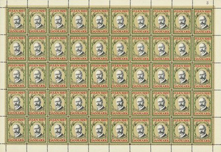 Danmark - Julemærkeark 1927 - Ufoldet