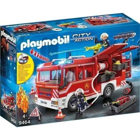 PLAYMOBIL 9464 Keltainen palokunnan toimiin tarkoitettu pakettiauto, jossa on toimiva vesitykki - City Action