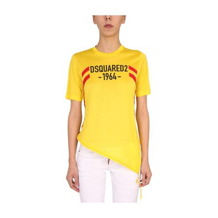 Dsquared2 T-Shirt With Drawstring , Geel , Dames , Maat: M