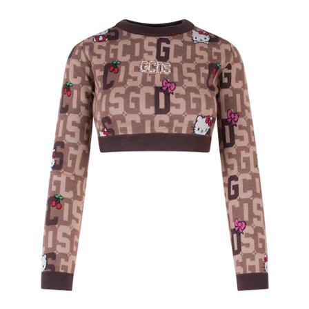 Gcds, Knitwear Hk 22W380803 Bruin, Dames, Maat:S