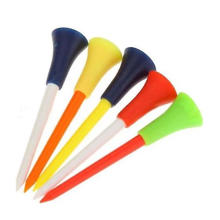 【PP】30 stk. Flerfarvede Golf Tees i Plast 83mm Holdbar Gummi Top Golf Tee