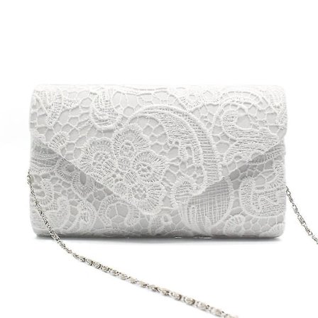 Elegant hvit blonder konvolutt clutch for kveldsball