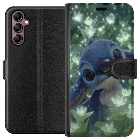 Kompatibel Tegnebogsetui til Samsung Galaxy A14 5G Stitch med blomst kawaii Disney alien blå