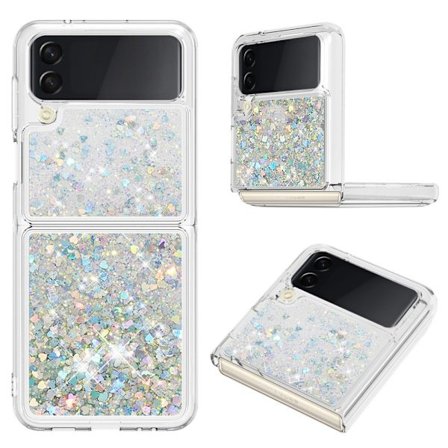 Glitter Bling TPU Cover Samsung Galaxy Z Flip 4 Sølv