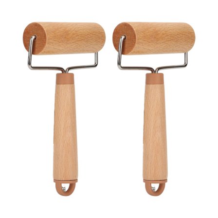 2 kpl Pieni puinen taikinarulla 360 asteen pyöritys Ergonominen kahva Helppo puhdistaa Pizza Kakku Leipä Kaulin