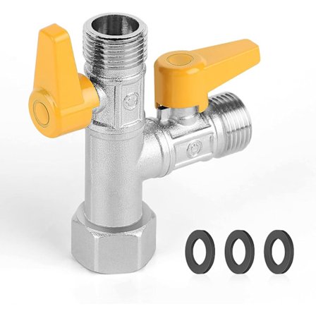 3-vägsventil T-koppling 3-vägs WC-kran G 1/2 Handdusch med 3 Ru