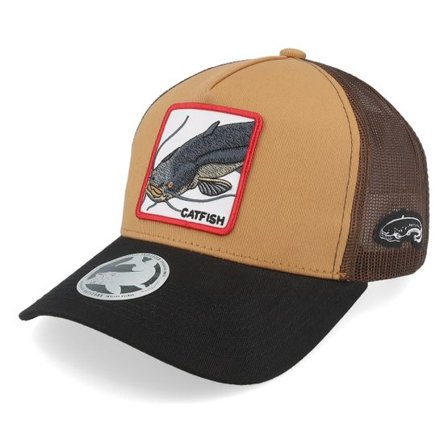 Skillfish - Brun trucker Keps - Catfish Box Wheat/Brown/Black A-frame Trucker @ Hatstore