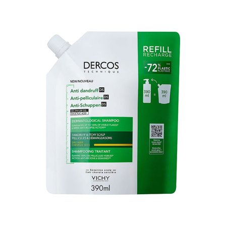Vichy Dercos Skælshampoo til Tør Hårbund 390 ml, Refill, Hår, Skælshampoo