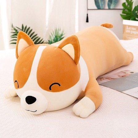 60/80CM Corgi Hund Stor Kjempe Squishmallow Plysj Leketøy Kosedyrpute