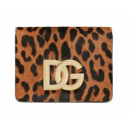 Dolce & Gabbana, Crossbody bag in leopard-print Bruin, Dames, Maat:ONE Size,polyester